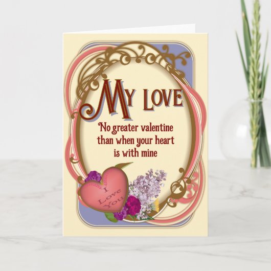 Victorian Romantic Customizable Valentine Kaart (Voorkant)