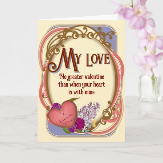 Victorian Romantic Customizable Valentine Kaart (Orchidee)