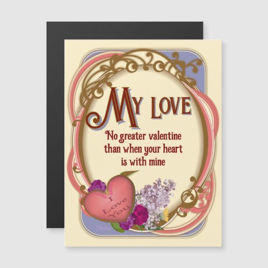Victorian Romantic Customizable Valentine Magnet (Voorkant / Achterkant)