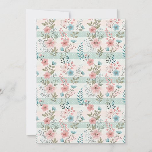 Victorian Rose Lattice Baby Shower Kaart (Achterkant)