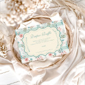 Victorian Rose Lattice Diapper Raffle Informatiekaartje