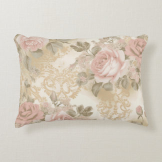 Victorian Roses Print Throw Pillow Accent Kussen