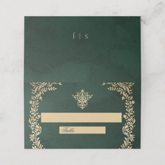 Victorian Royal Wedding  Green and Gold Plaatskaartje (Buitenkant ongevouwen)