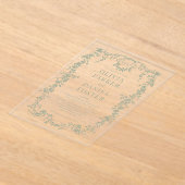 Victorian Sage Green Wedding Monogram Acryl Uitnodigingen (Laagn)