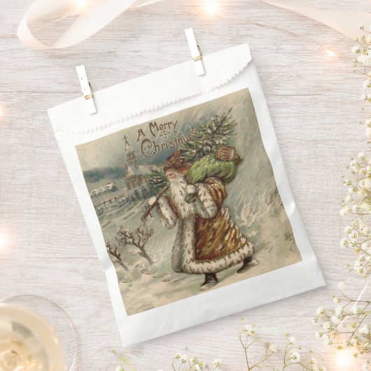 Victorian Santa Claus With Christmas Tree Bedankzakje (Geknipt)