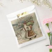 Victorian Santa Claus With Christmas Tree Bedankzakje (Gezegeld)