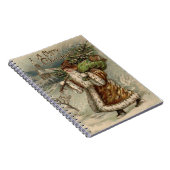 Victorian Santa Claus With Christmas Tree Notitieboek (Rechterzijde)