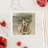 Victorian Santa Claus With Christmas Tree Servet (Insitu)