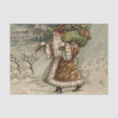 Victorian Santa Claus With Christmas Tree Tissuepapier (Voorkant)