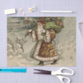 Victorian Santa Claus With Christmas Tree Tissuepapier (Craft)