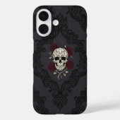 Victorian Skull & Roses Damask Phone Case (Achterkant)