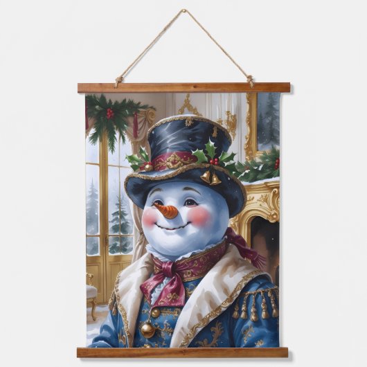 Victorian Snowman Christmas Design Hangend Wandkleed (Voorkant)