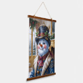 Victorian Snowman Christmas Design Hangend Wandkleed (Gebogen)