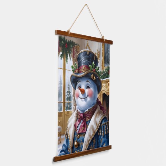 Victorian Snowman Christmas Design Hangend Wandkleed (Gebogen)