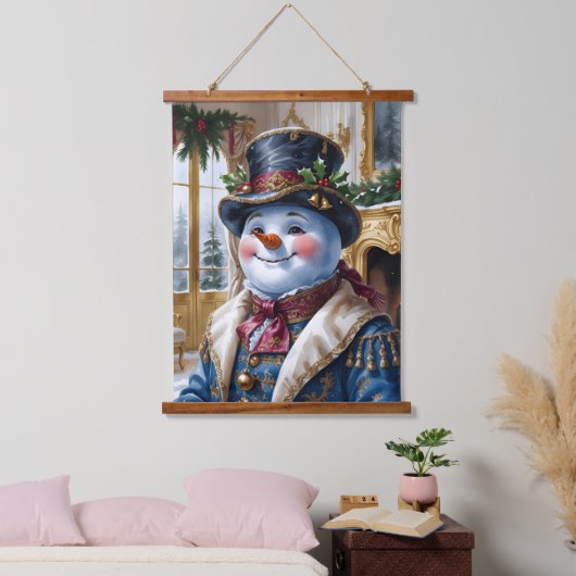 Victorian Snowman Christmas Design Hangend Wandkleed (Slaapkamer)