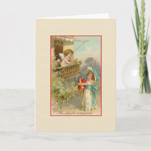 Victorian Souhaits Sincères French Birthday Card Kaart