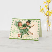 Victorian St. Patrick's Day Greeting Card Kaart (Gele Bloem)