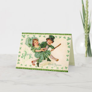 Victorian St. Patrick's Day Greeting Card Kaart