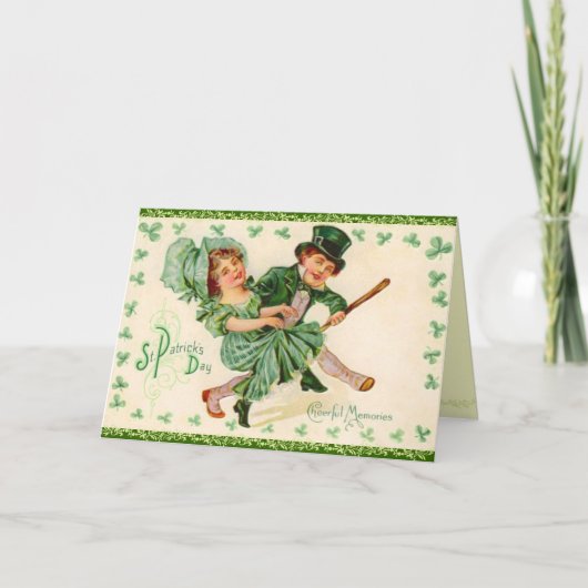 Victorian St. Patrick's Day Greeting Card Kaart (Voorkant)