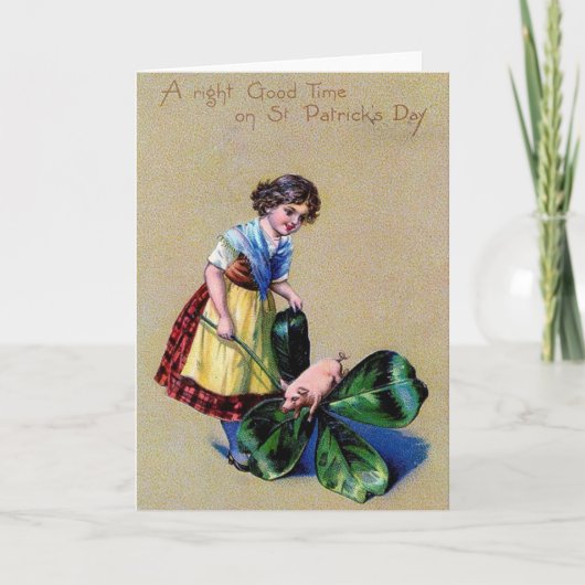 Victorian St. Patrick's Day Greeting Card Kaart (Voorkant)