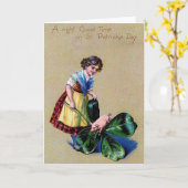 Victorian St. Patrick's Day Greeting Card Kaart (Gele Bloem)