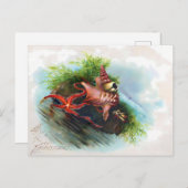 Victorian Starfish & Seashell Holiday Greetings Briefkaart (Voorkant / Achterkant)