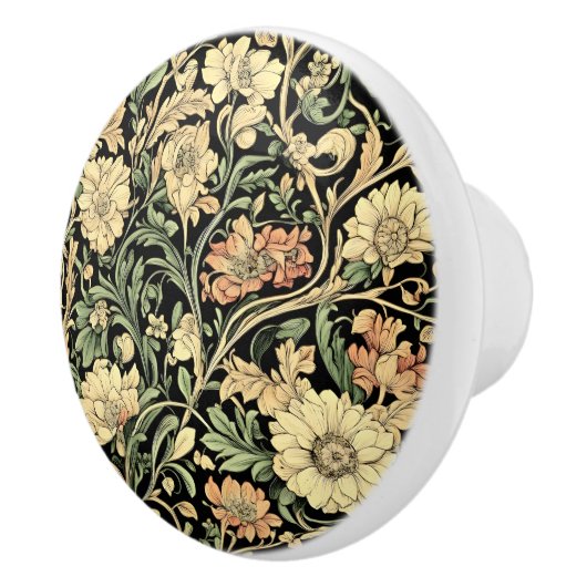 Victorian-style floral pattern  keramische knop (Rechts)