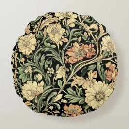 Victorian-style floral pattern  rond kussen