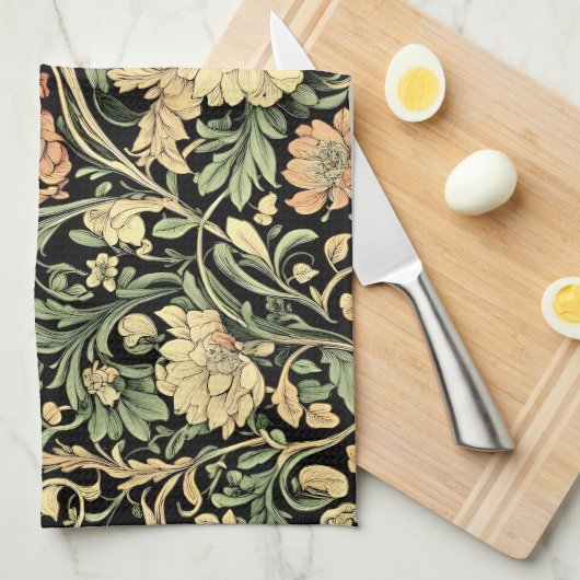 Victorian-style floral pattern theedoek (Quarter Fold)