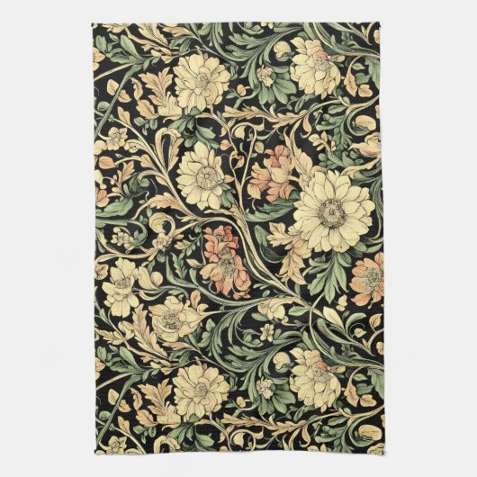 Victorian-style floral pattern  theedoek (Verticaal)