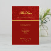 Victorian Tapestry Cranberry Invitation Card Folie Uitnodiging (Staand Voorkant)