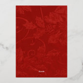 Victorian Tapestry Cranberry Invitation Card Folie Uitnodiging (Achterkant)