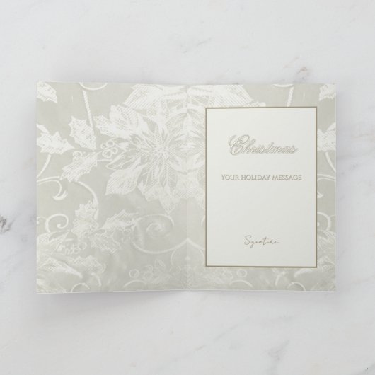 Victorian Tapestry Cream Folded Greeting Card Kaart (Binnen)