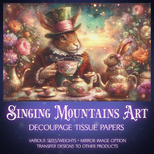 Victorian Tea Party Floral Wonderland Decoupage Tissuepapier