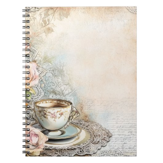 Victorian Tea Party Spiral Photo Notebook Notitieboek (Voorkant)