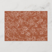 Victorian Terracotta Line Art Wedding Details Informatiekaartje (Achterkant)
