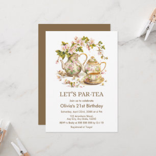 Victorian Theepartij Laten we Thee Drinken 21e Ver Kaart