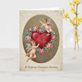 Victorian Valentines Cupid Card Kaart (Gele Bloem)