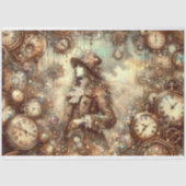 Victorian Vintage Alice Wonderland Steampunk Tissuepapier (Voorkant)