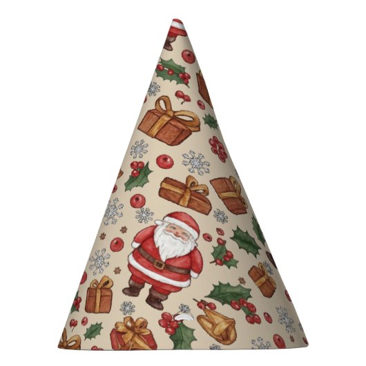 Victorian Watercolor Santa Christmas Collection Feesthoedjes (Rechts)