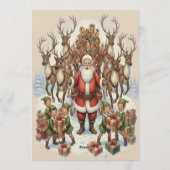Victorian Watercolor Santa Christmas Collection Kaart (Achterkant)