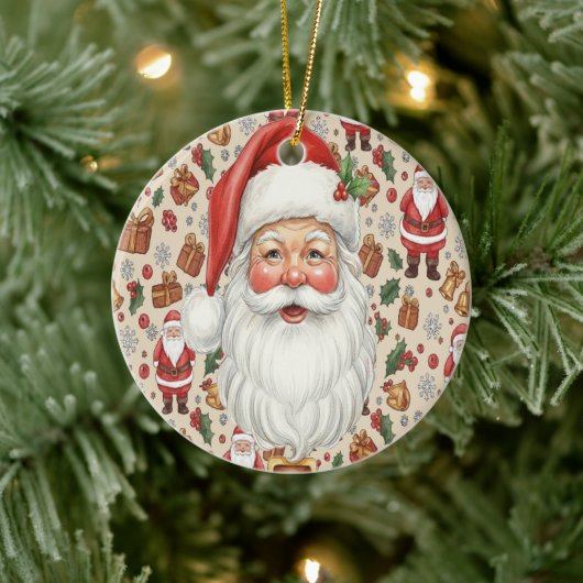 Victorian Watercolor Santa Christmas Collection Keramisch Ornament (Boom)