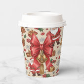 Victorian Watercolor Santa Christmas Collection Papieren Bekers (Achterkant)