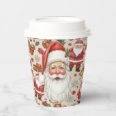 Victorian Watercolor Santa Christmas Collection Papieren Bekers (Voorkant)