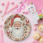 Victorian Watercolor Santa Christmas Collection Papieren Bordje (Feest)