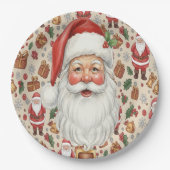 Victorian Watercolor Santa Christmas Collection Papieren Bordje (Voorkant)