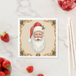 Victorian Watercolor Santa Christmas Collection Servet