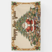Victorian Watercolor Santa Christmas Collection Spandoek (Verticaal)
