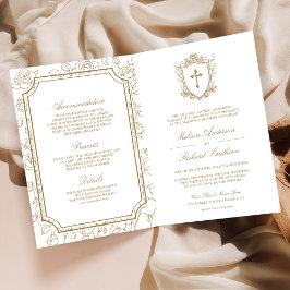 Victorian White and Gold Catholic QR Code Wedding