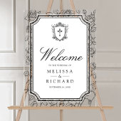 Victorian White Catholic Wedding Welcome Acryl Bord